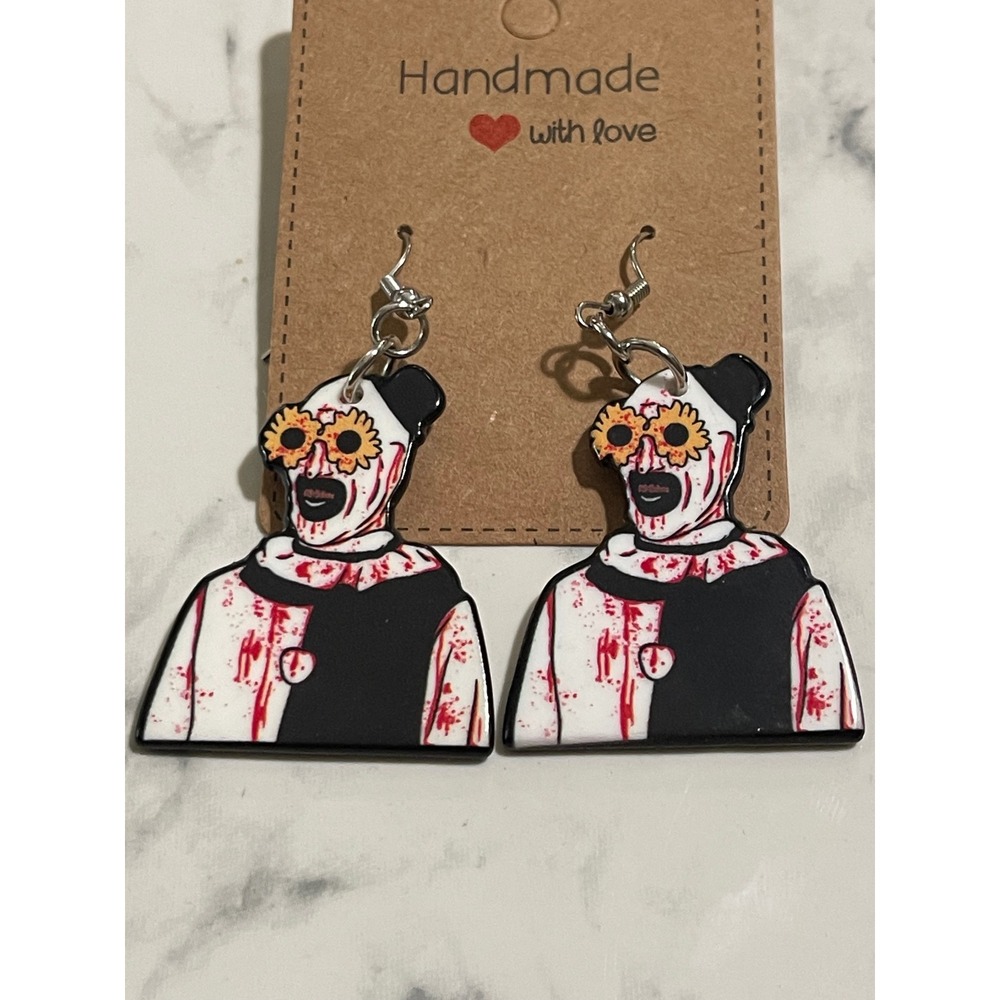 Halloween Horror Movie Clown Acrylic Double Sided Earrings New
